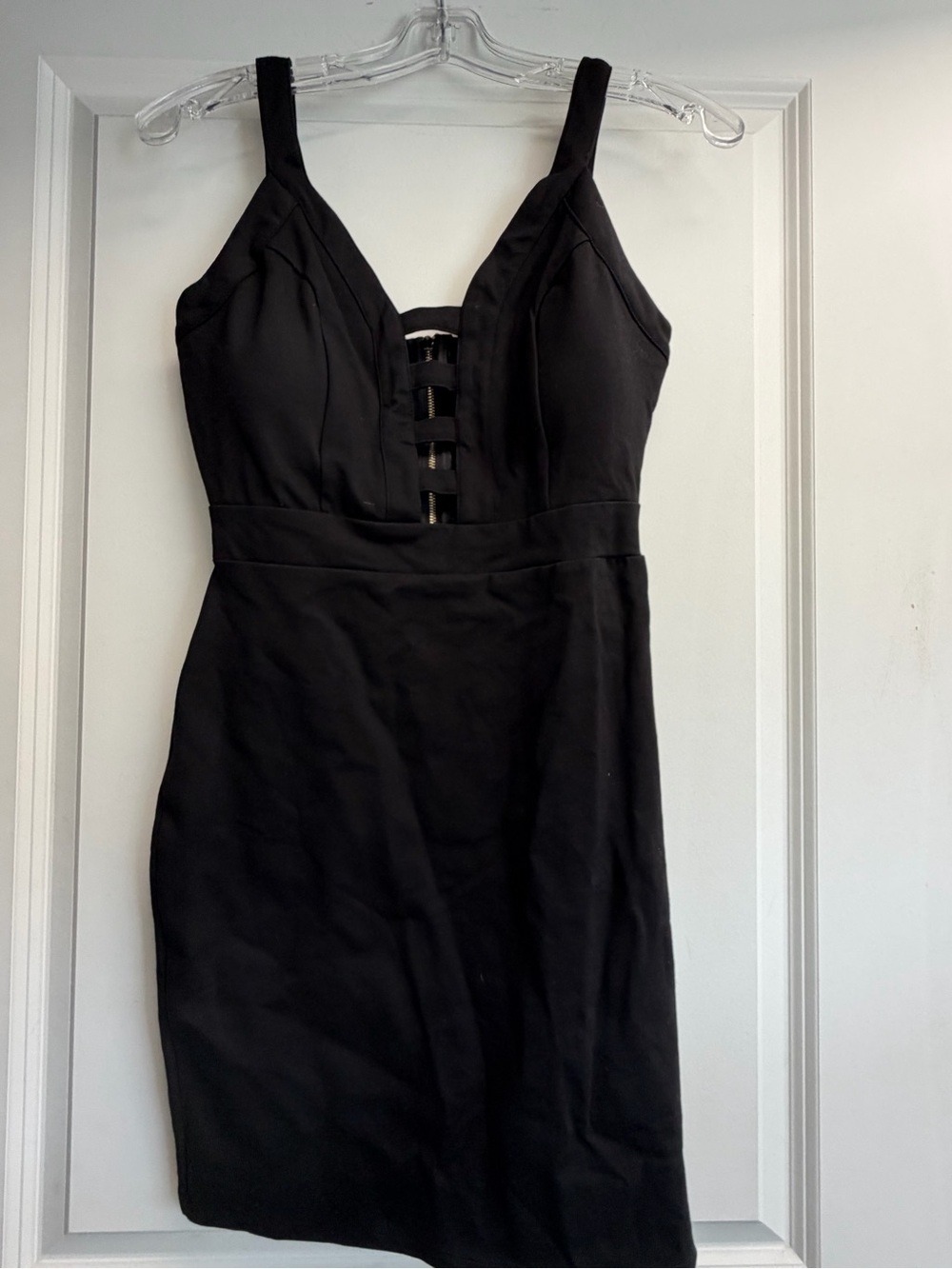 Haute Monde Black Strappy Cutout Mini Dress